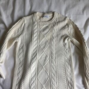 White Cable-knit Sweater